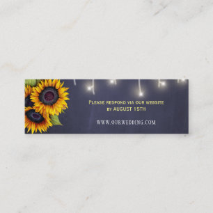 Carte De Visite Mini Mariage de tournesols rustiques RSVP