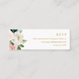 Carte De Visite Mini Mariage moderne Blush Gold RSVP en ligne