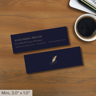 Carte De Visite Mini Marine Blue Gold Quill