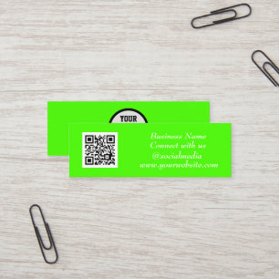 Carte De Visite Mini Médias sociaux QR Code scanner Fluorescent Vert
