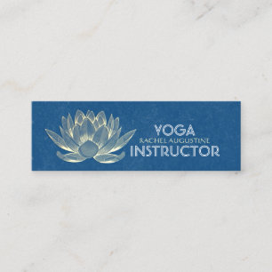 Carte De Visite Mini Méditation YOGA Reiki Instructeur Blue & Gold Lotu