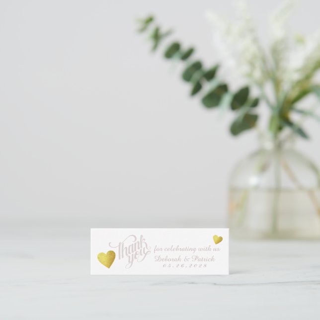 Carte De Visite Mini Merci de célébrer avec nous, notre Mariage (Debout devant)