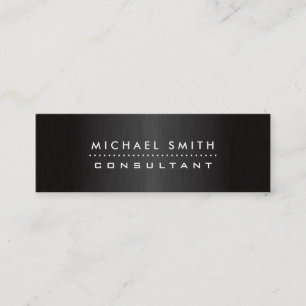 Carte De Visite Mini Métal balayé par noir moderne élégant