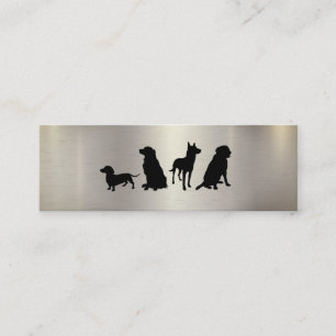 Carte De Visite Mini Meute canine   Fond métallique brillant pour la fo