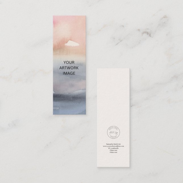 Carte De Visite Mini Mini Modèle Signet d'artiste personnalisable (Devant / Derrière)