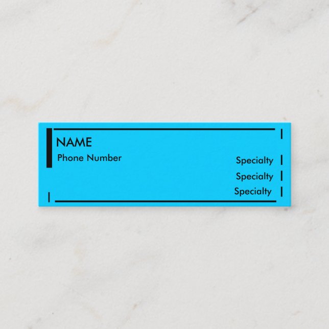 Carte De Visite Mini Mini résumé (Devant)