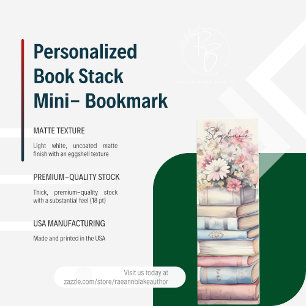 Carte De Visite Mini Mini Signet de la pile de livres personnalisée