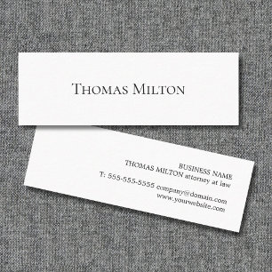 Carte De Visite Mini Minimal Elegant Clean Attorney Consultant