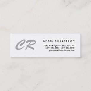 Carte De Visite Mini Minimaliste unique de monogramme de manuscrit de