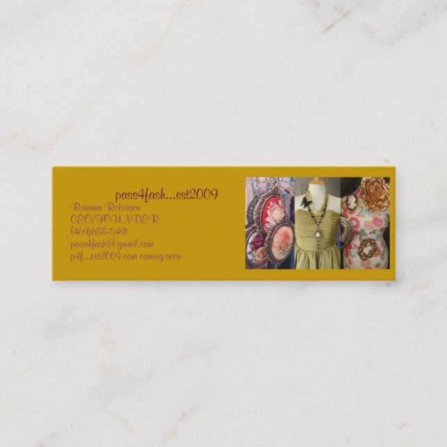 Carte De Visite Mini Mode (Devant)