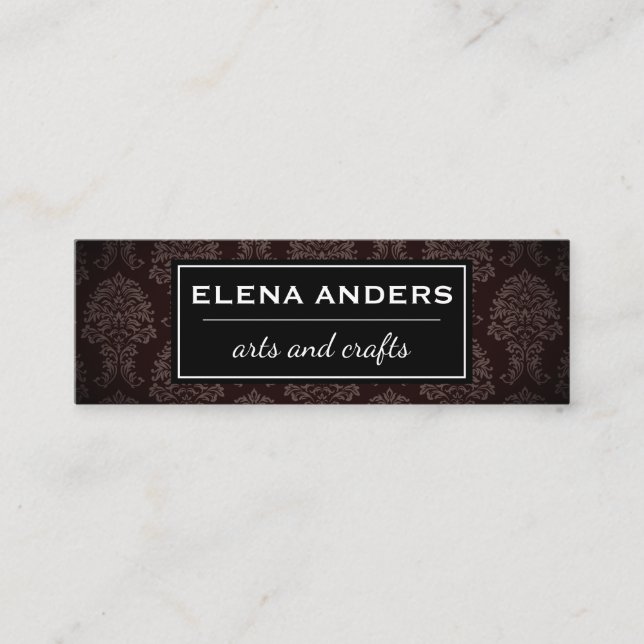 Carte De Visite Mini Modèle Damask classique (Devant)