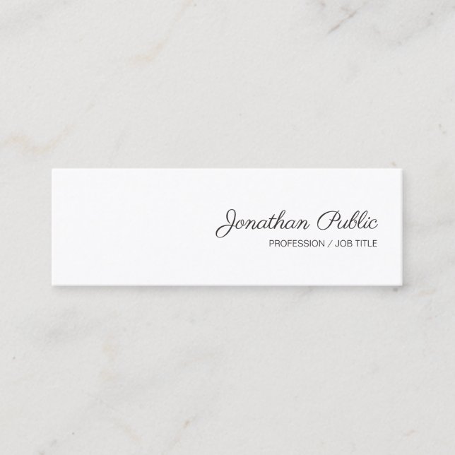 Carte De Visite Mini Modèle moderne manuscrit Nom de script simple (Devant)