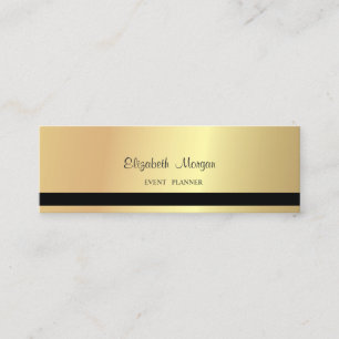 Carte De Visite Mini Moderne Élégant Professionnel Luxueux Or, Rayé