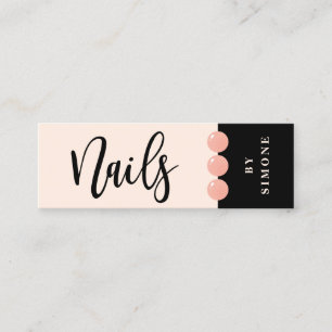 Carte De Visite Mini Moderne élégant vernis à ongles gouttes rose pâle 