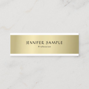 Carte De Visite Mini Moderne professionnel élégant Or look simple simpl