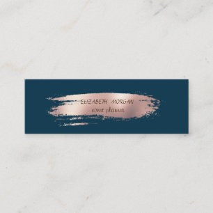 Carte De Visite Mini Moderne Rose Gold Pinceau Trait, Simple