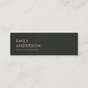 CARTE DE VISITE MINI MODERNE SIMPLE MINIMAL FAUX ARGENT NOIR GRAY NOIR