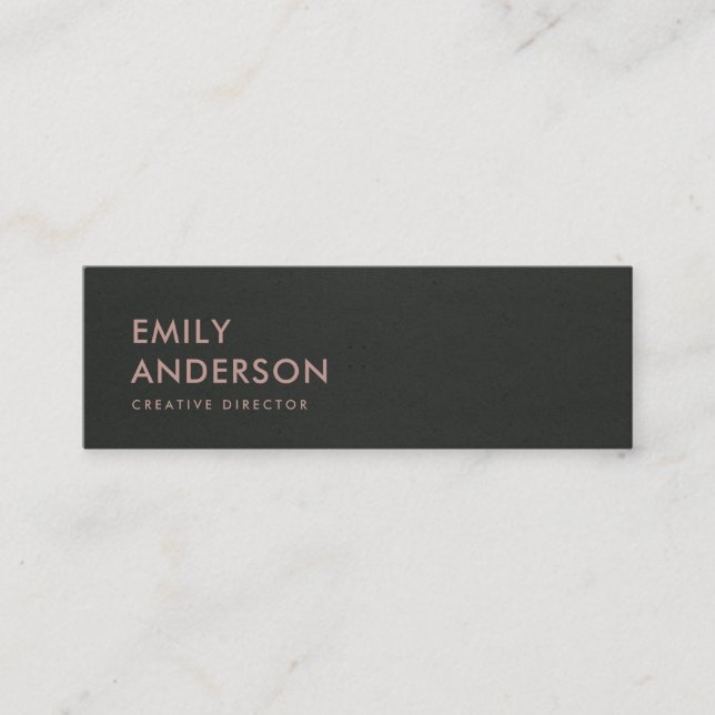 CARTE DE VISITE MINI MODERNE SIMPLE MINIMAL FAUX ARGENT NOIR GRAY NOIR (Devant)