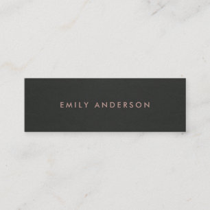 CARTE DE VISITE MINI MODERNE SIMPLE MINIMAL FAUX ARGENT NOIR GRAY NOIR