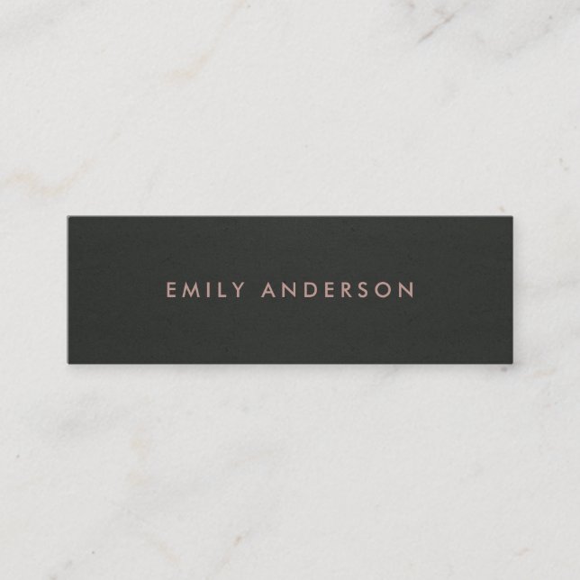 CARTE DE VISITE MINI MODERNE SIMPLE MINIMAL FAUX ARGENT NOIR GRAY NOIR (Devant)