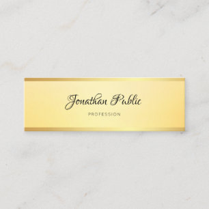 Carte De Visite Mini Moderne Simple Modèle Élégant Glamour Faux Gold