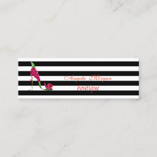 Carte De Visite Mini Moderne Talon Rayé Professionnel
