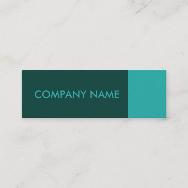Carte De Visite Mini Moderne vert turquoise (Devant)