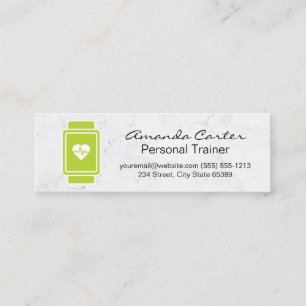 Carte De Visite Mini Moniteur de taux d'écoute Smart Watch   Blanc marb