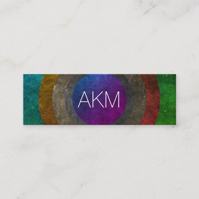 Carte De Visite Mini Monogramme avec des couleurs texturées (Devant)