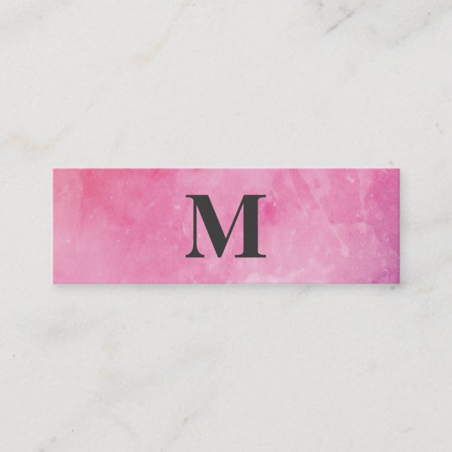 Carte De Visite Mini Monogramme couleur eau rose (Devant)