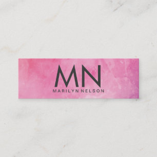 Carte De Visite Mini Monogramme couleur eau rose