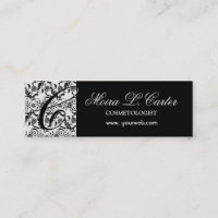 Monogramme élegant floral Dentelle noire damasque