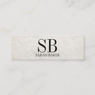 Carte De Visite Mini Monogramme et rayures de texture contemporaine