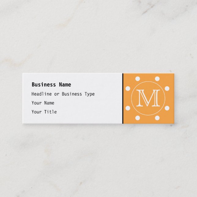 Carte De Visite Mini Monogramme fait sur commande. Point de polka (Devant)