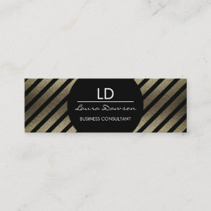 Carte De Visite Mini Monogramme glamour Cercle et rayures