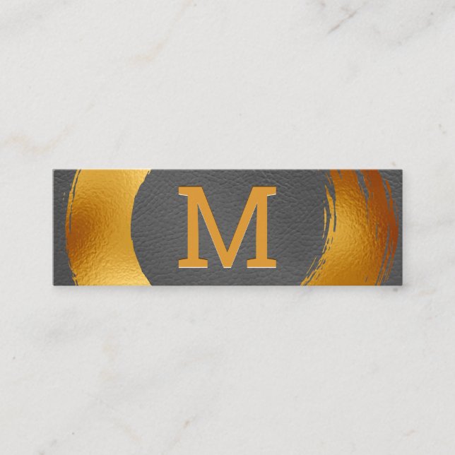Carte De Visite Mini Monogramme | Gold Foil Circulaire broyée (Devant)