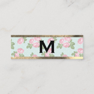Carte De Visite Mini Monogramme Gold Trim   Rose et Pois