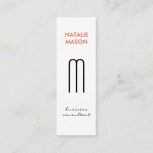 Carte De Visite Mini Monogramme moderne lisse et mince 2