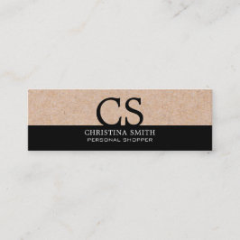 Carte De Visite Mini Monogramme moderne Monogramme Kraft-Imprimer Bed &