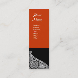 Carte De Visite Mini MONOGRAMME RENAISSANCE 3 orange rouge