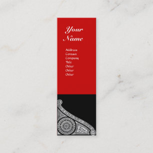 Carte De Visite Mini MONOGRAMME RENAISSANCE rouge