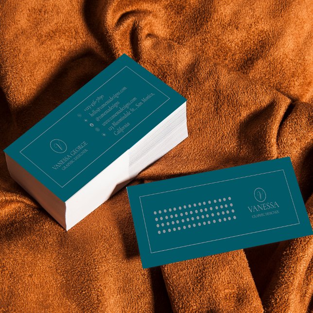 Carte De Visite Mini Monogramme vert personnalisé Mini moderne (Elegant Cute Green Modern Monogram Custom Mini Business Card)