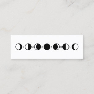Carte De Visite Mini MOONPHRASE Cool Moderne Lune Phase horizontale