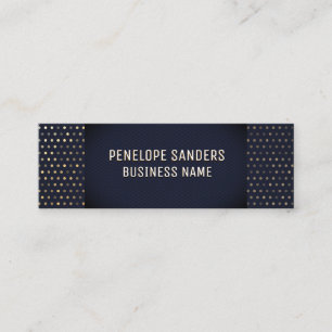 Carte De Visite Mini Motif à lunettes d'or   Luxe Bleu foncé