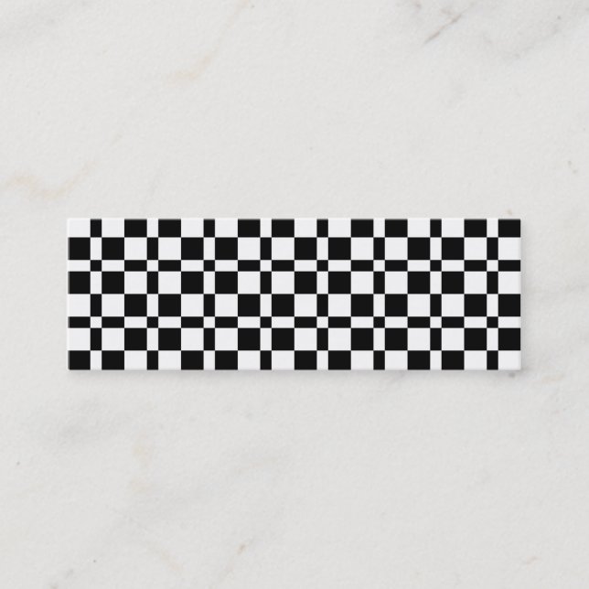 Carte De Visite Mini Motif Carrés Noir et Blanc (Devant)