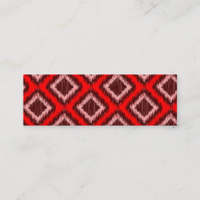 Carte De Visite Mini Motif chic moderne rouge tribal d'Ikat (Devant)