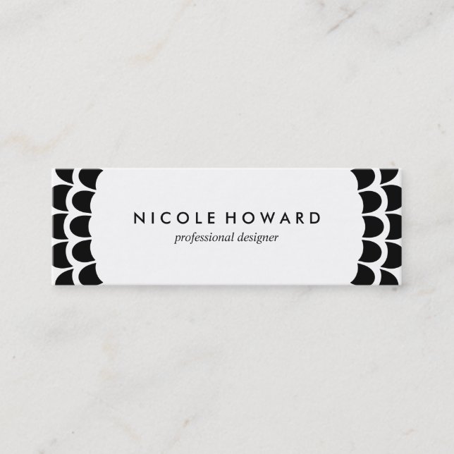 Carte De Visite Mini Motif courbe moderne (Devant)