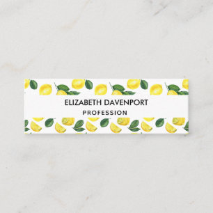Carte De Visite Mini Motif d'aquarelle aux citrons jaunes
