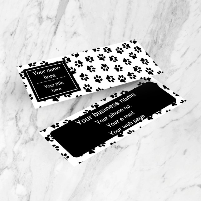 Carte De Visite Mini Motif De Pâtes, Paniers De Chien, Paniers De Chat, (Créateur téléchargé)