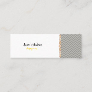 Carte De Visite Mini Motif de zigzag, motif de Chevron - gris
